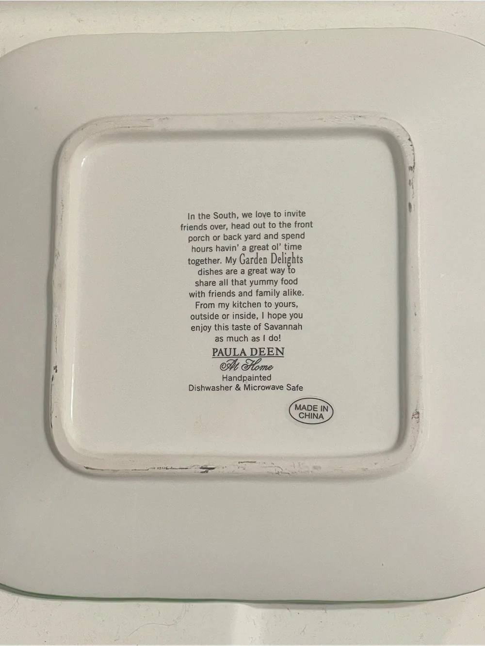 Paula Deen Garden Delights Hand-Painted Floral Ceramic salad plate.